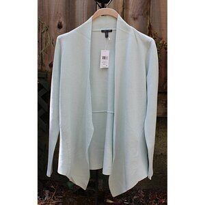 New w/Tags Eileen Fisher ICE BLUE -Angle Jacket in Peruvian Cotton Interlock Med